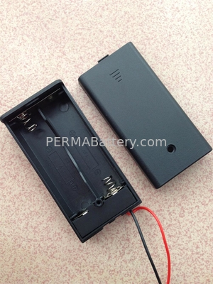 КИТАЙ Пластичный держатель для батарей 2pcs AA с крышкой и переключателем поставщик